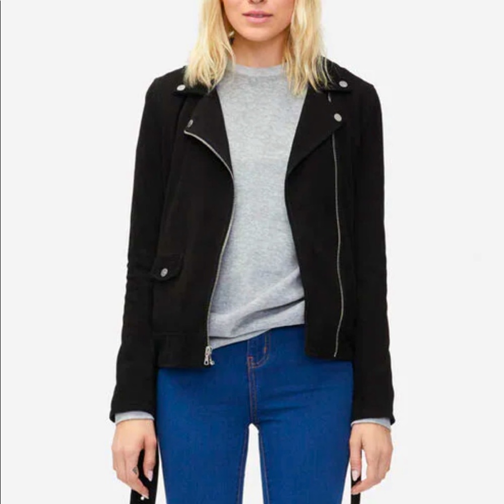 Stacey Suede Moto jacket BLACK